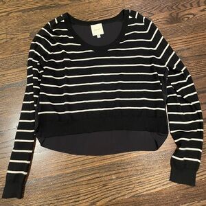 Silk back cashmere mason striped sweater
